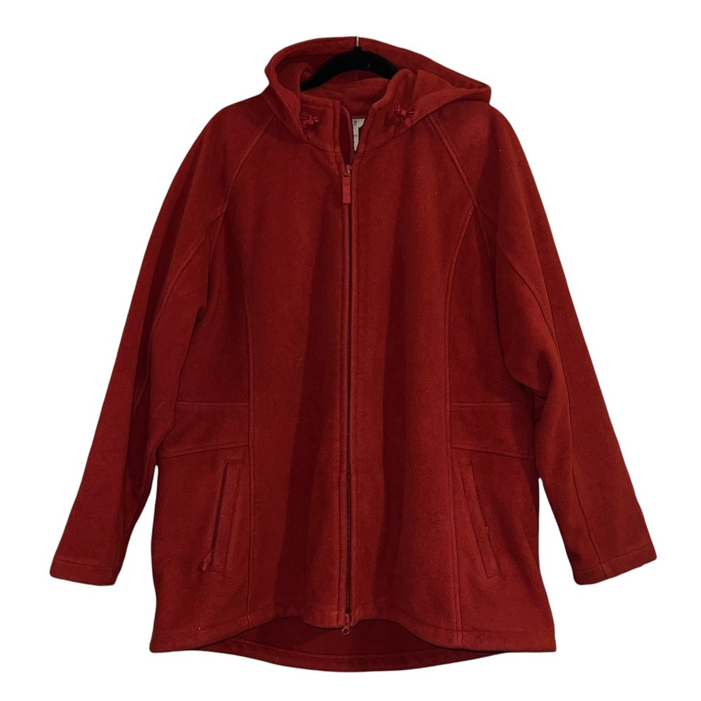 Duluth Trading Co. Heavy Fleece Coat (2X) burnt orange, full zip, zip pockets